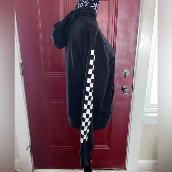 MAD Engine NASA Warped Check Hoodie Checkered Sleeves Classic Sweatshirt XS - Picture 3 of 8